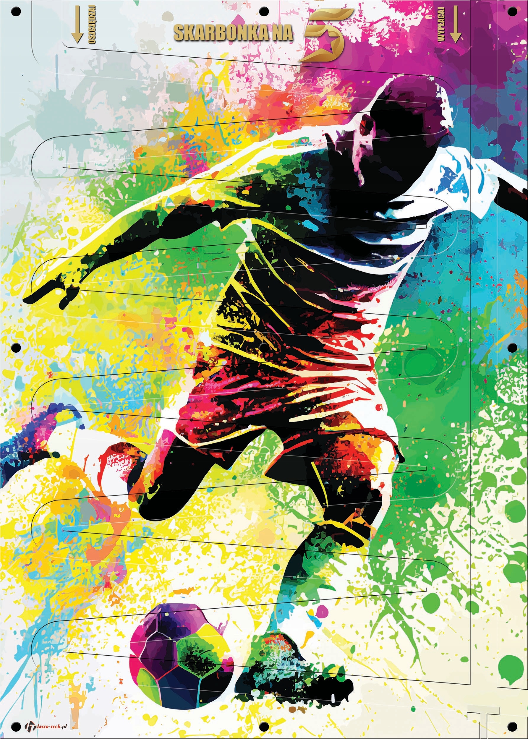 Pokladna Na Peníze 5 Pln XXL nástěnný Obraz 50x70 cm Fotbalista