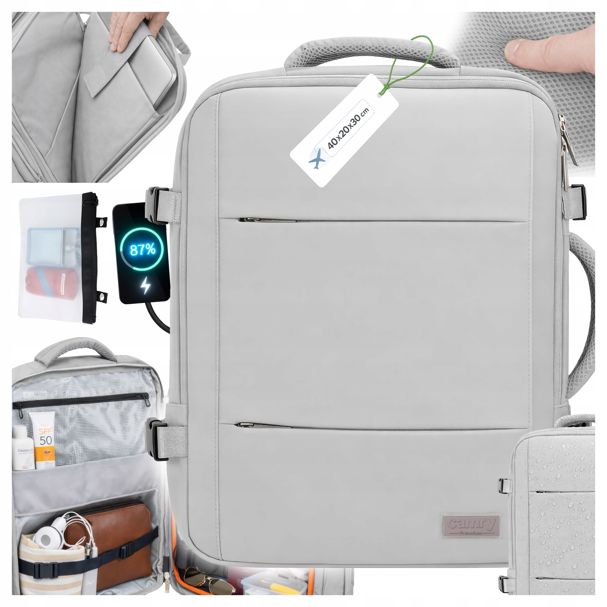 Plecak do Samolotu Bagaż Podręczny Ryanair Torba Podróżna Wizzair 40x30x20