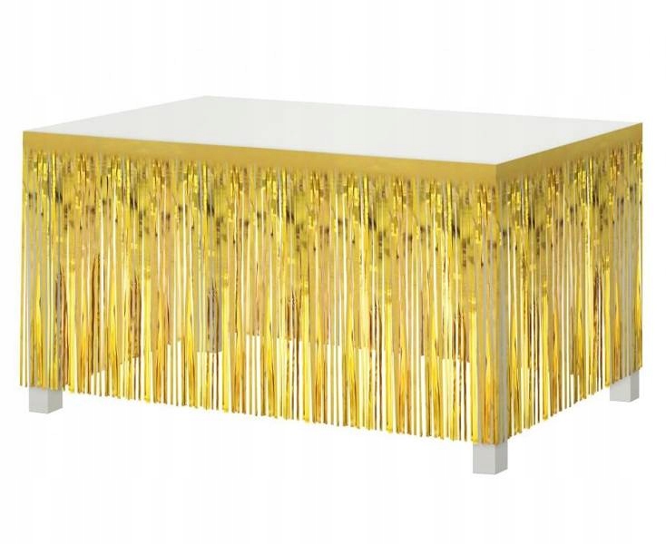 

Dekoracja Stołu Frędzle Złota Folia 80 X 300 CM