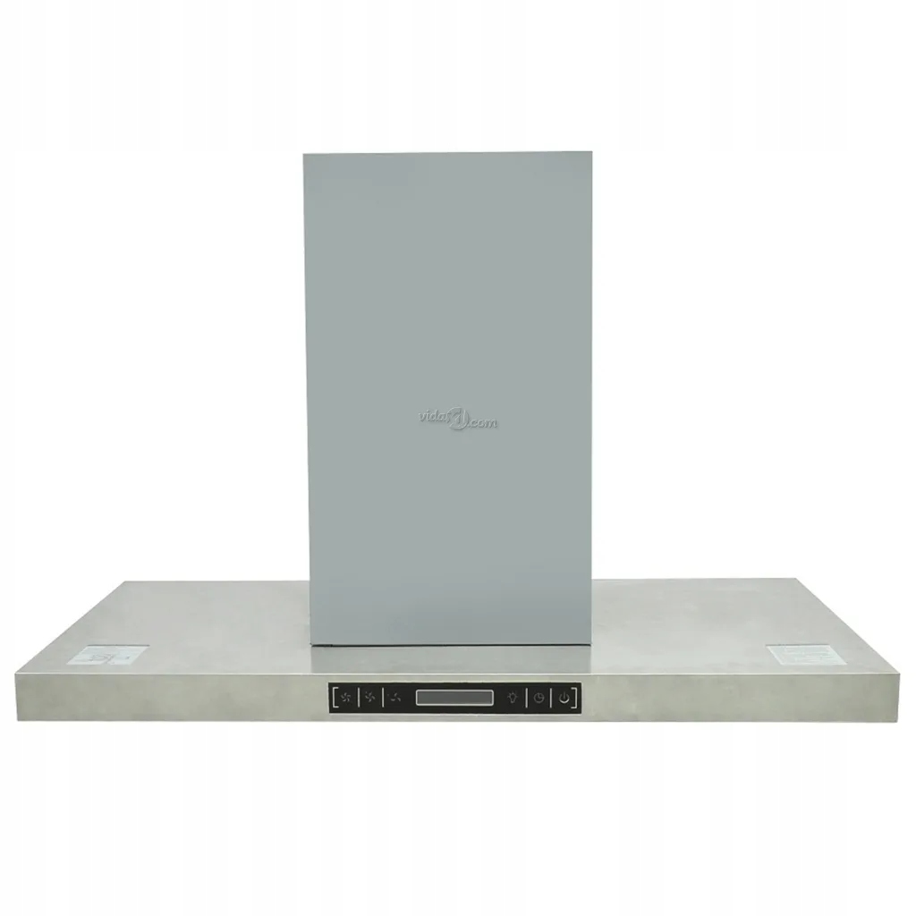 Okap kuchenny 90cm srebrny LCD Led 180W 750m³/h 90x54x59-106cm