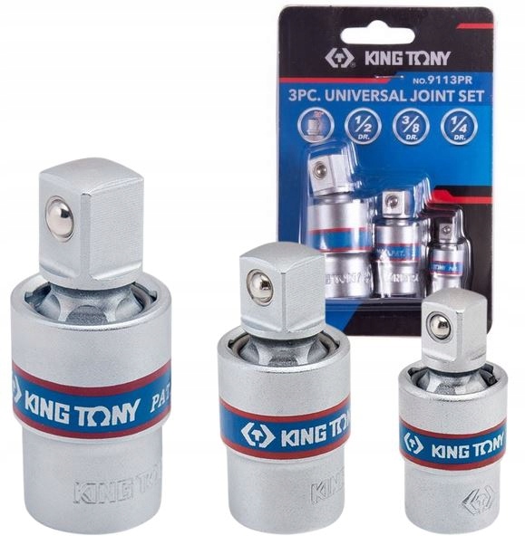 Przegub kulisty przeguby 1/2" 3/8" 1/4" zestaw przegubów King Tony 9113PR