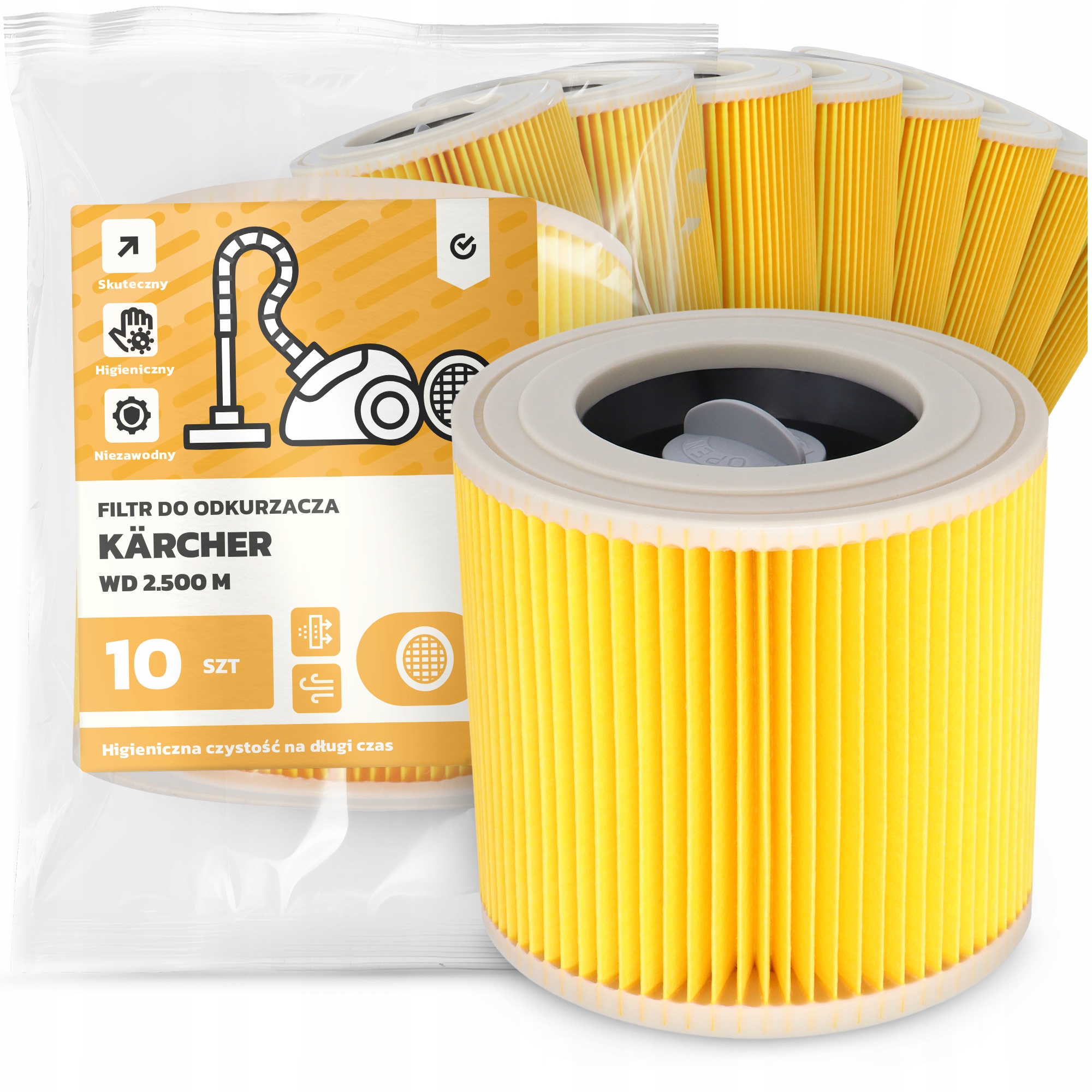 10 x Filtr Pro Vysavač Kärcher Wd 2.500 M Vzduch Výkonný Filtry Em-w
