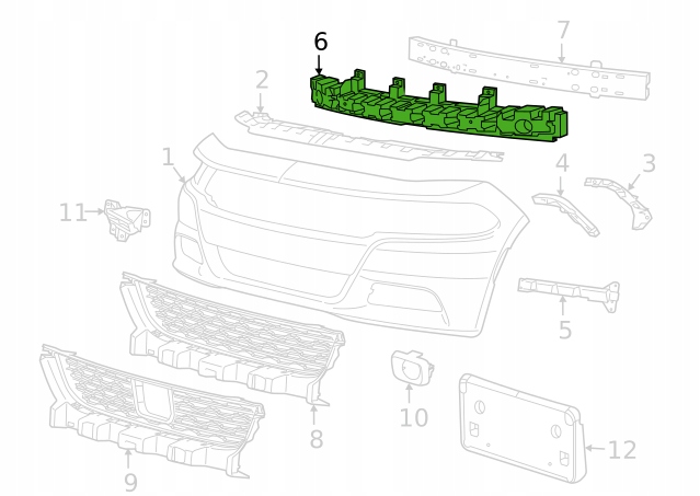 Absorber zderzaka przód Dodge Charger 15+ Typ samochodu Samochody osobowe