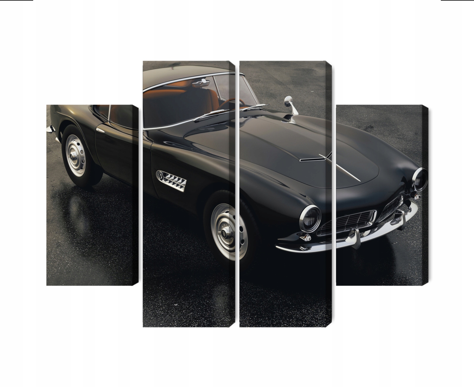 Vícedílný obraz Vintage Černý sportovní automobil Canvas 120x90