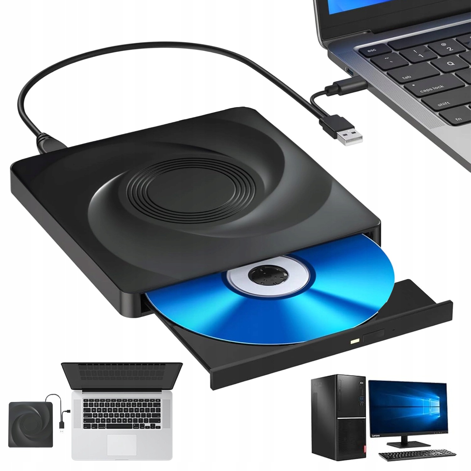 Externí Jednotka DVD Blu-ray Usb 3.0 Přehrávač 3D Hd Pro Notebook Pc