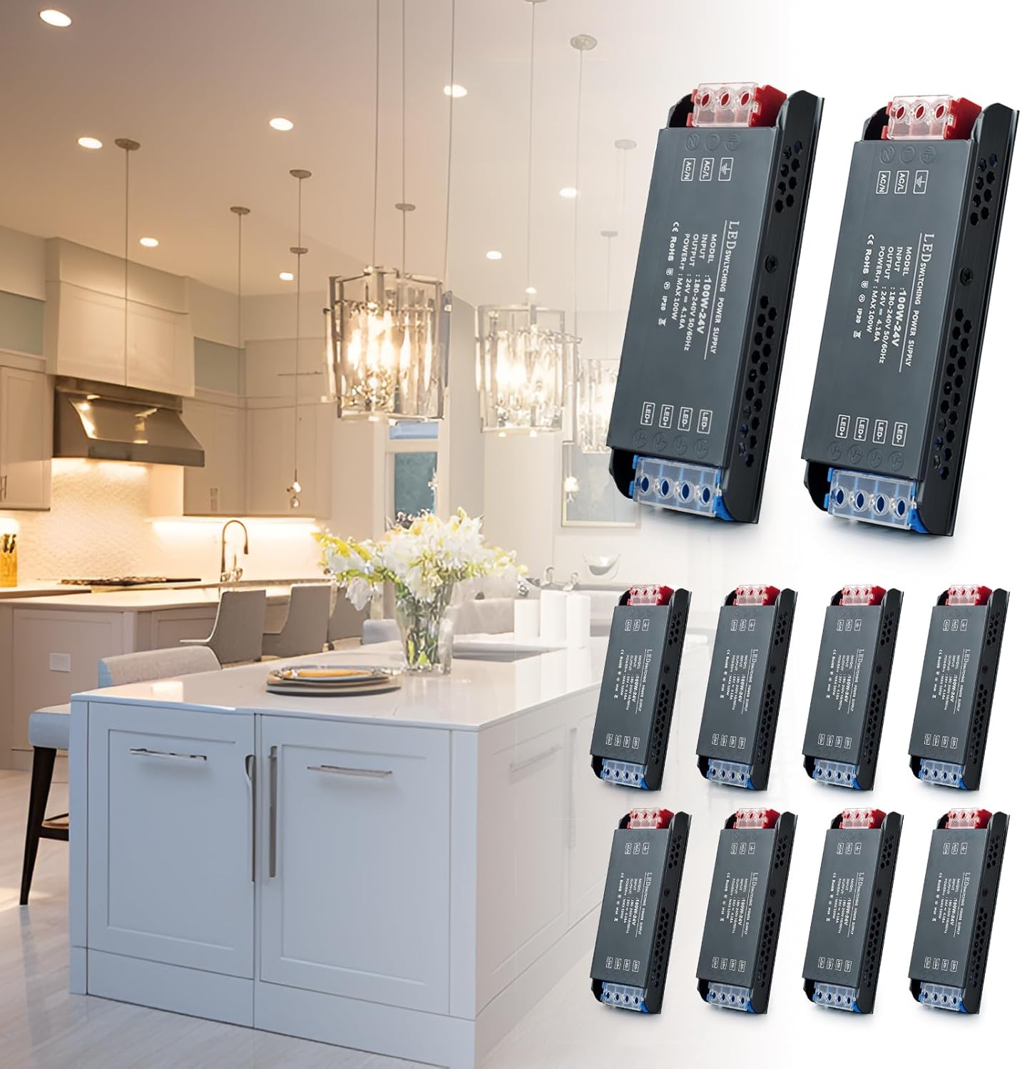 Napájecí transformátor 24 V, 230 V, 100 W, napájecí zdroj Brimeti D361 pro zařízení ele