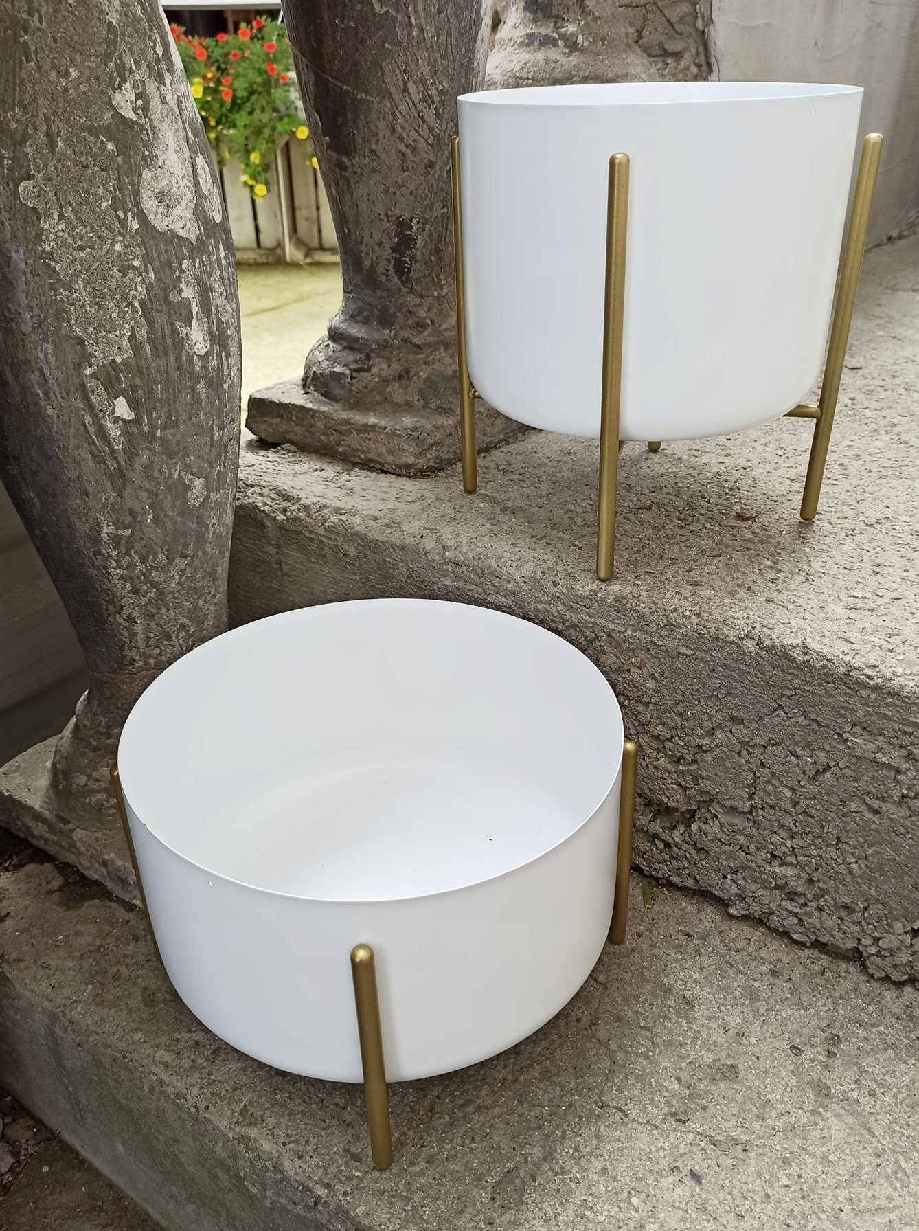 DONICZKA OSŁONKA METALOWA STOJAK NA KWIATY BIAŁY Marka GlamurProjekt