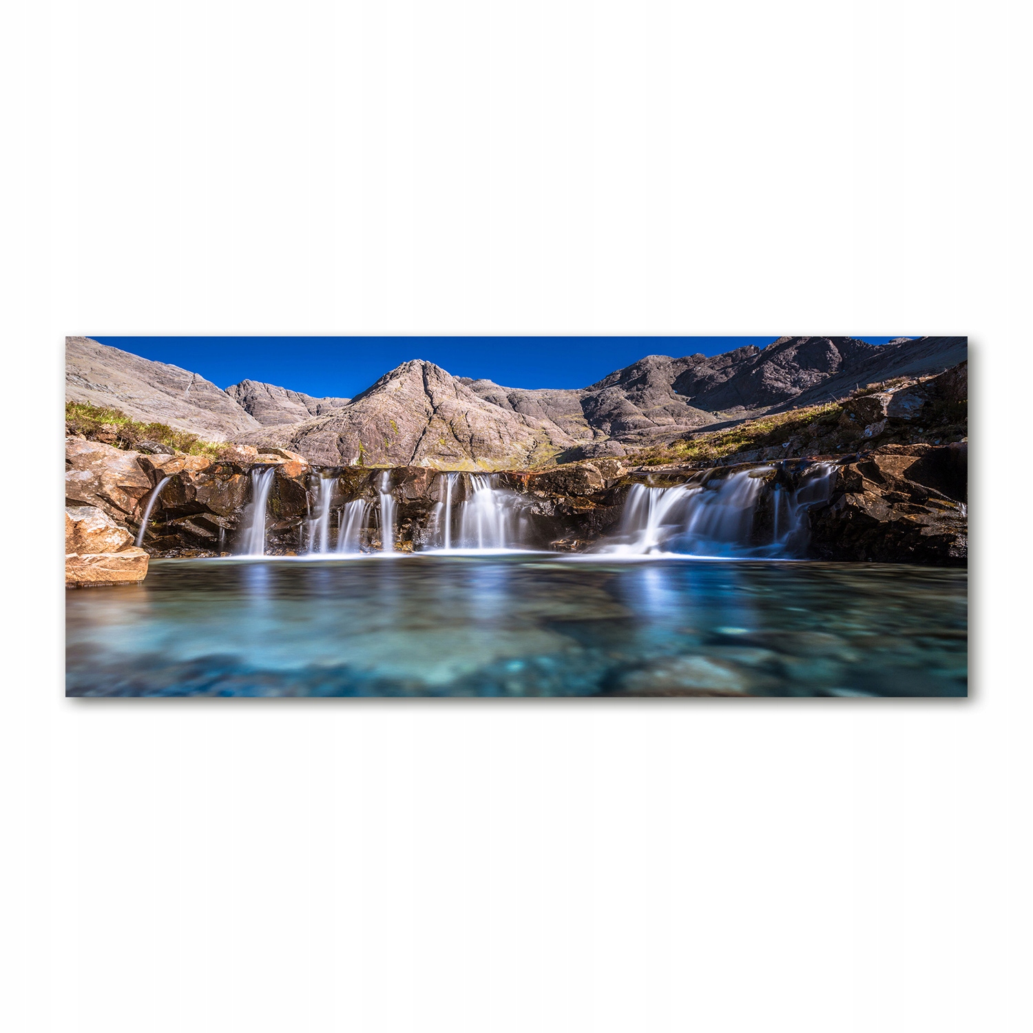 

Foto obraz szkło akryl Wodospad w górach 125x50 cm