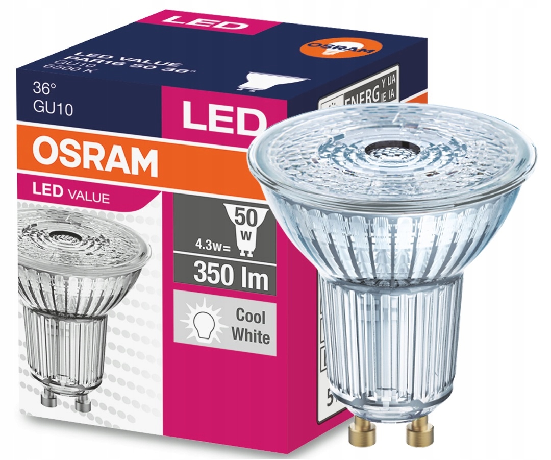 

Osram Led reflektor Value 4.3W 50W 6500K GU10