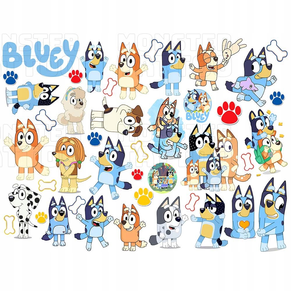 TATUAŻE DLA DZIECI TYMCZASOWE TYMCZASOWE BLUEY WZORY ZESTAW JAKOŚĆ