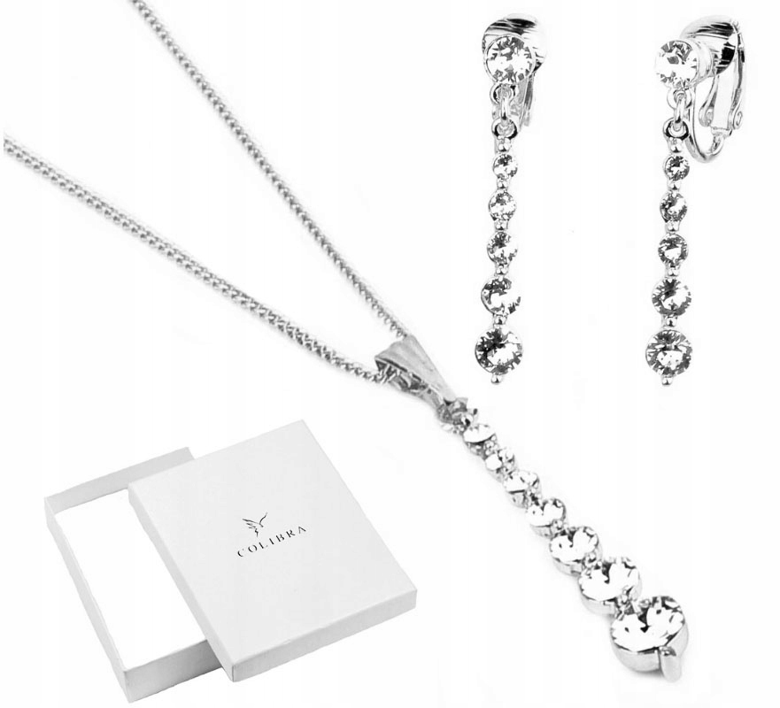 Stříbrný komplet šperků s krystaly Klasický elegantní set Colibra