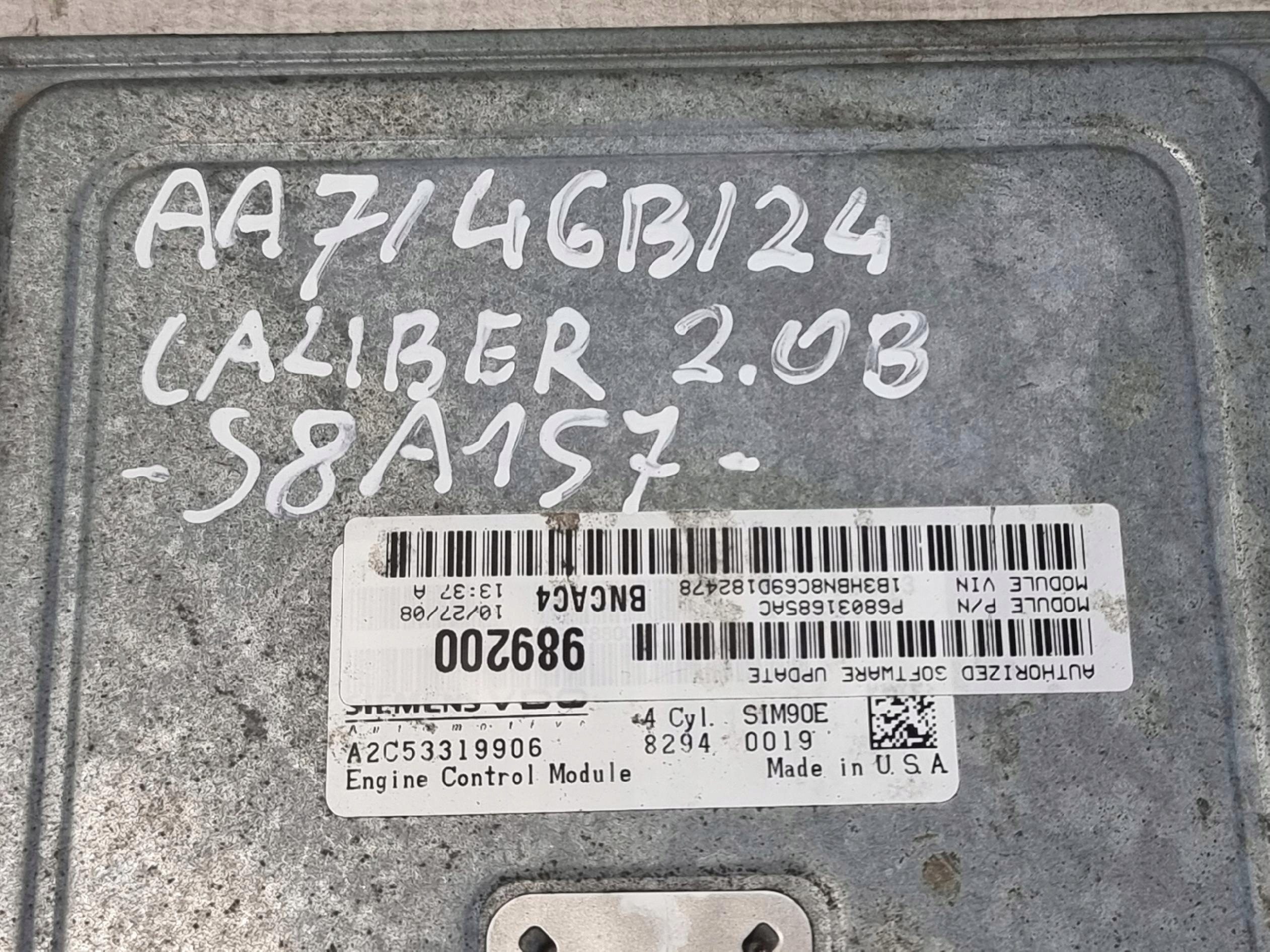 computer Centralina Motore OE P68031685AC DODGE CALIBER 2.0B 08r