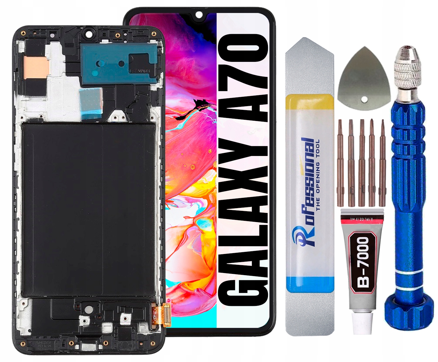 Displej Pro Samsung Galaxy A70 A705 Oled Plná Velikost 6,70 LCD Rámeček