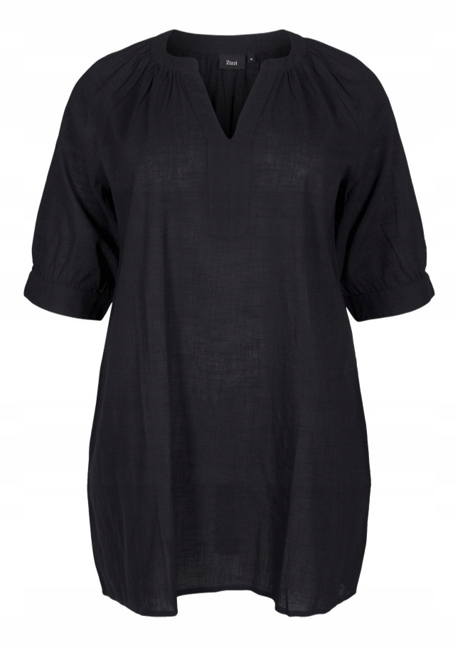 Plus Size Zizzi Černá Tunika Bavlna 361E 52