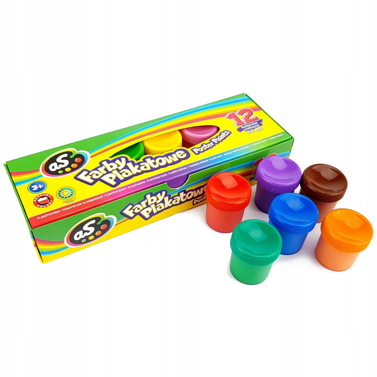 Farby PLAKATOWE 12 Kolorów Farbki 20 ml ASTRA Kod producenta 301219004