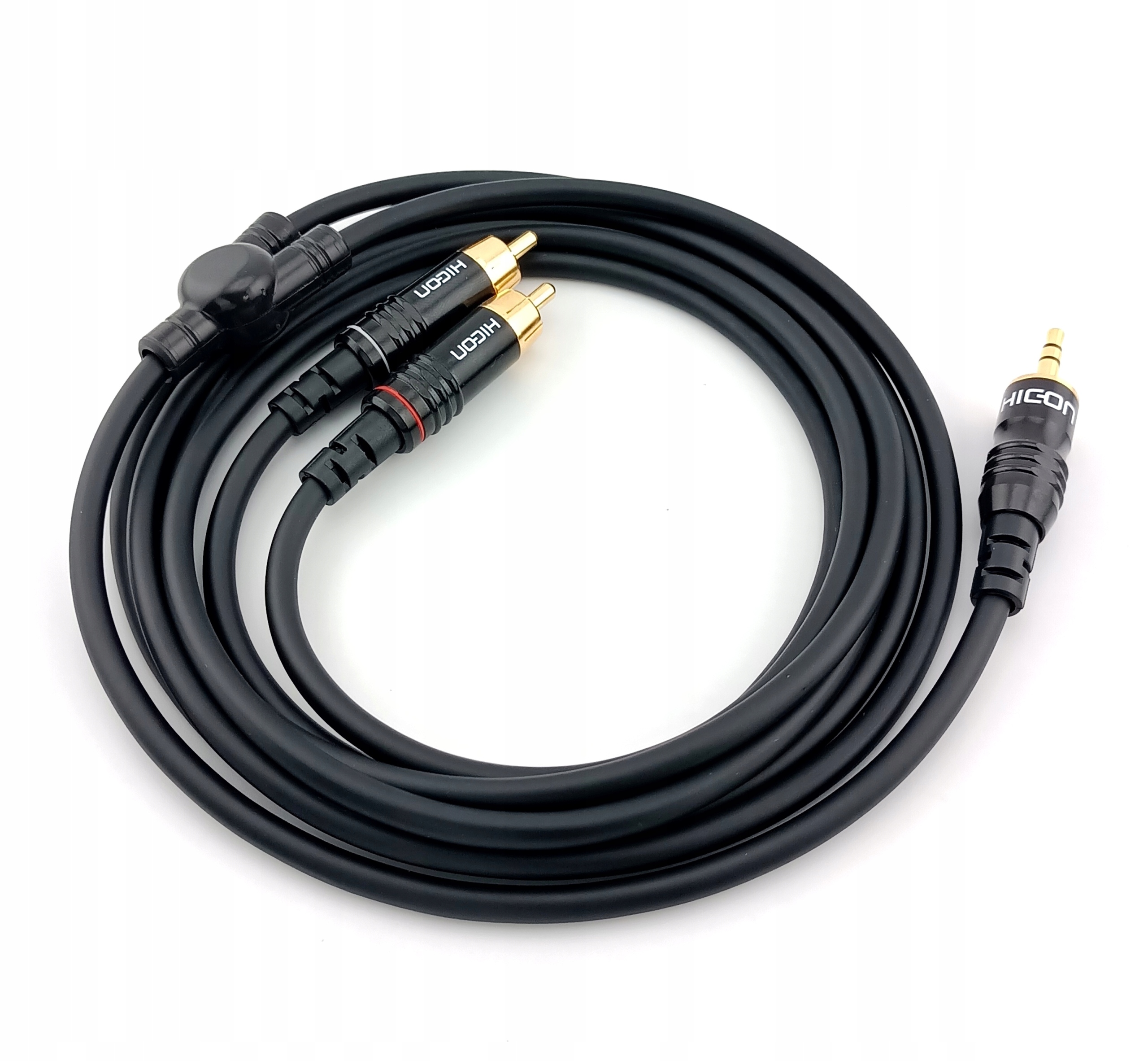 Kabel Aux jack 3,5mm 2 x Rca Hicon ręcznie wykonany Canare L-4E5C 1,2m