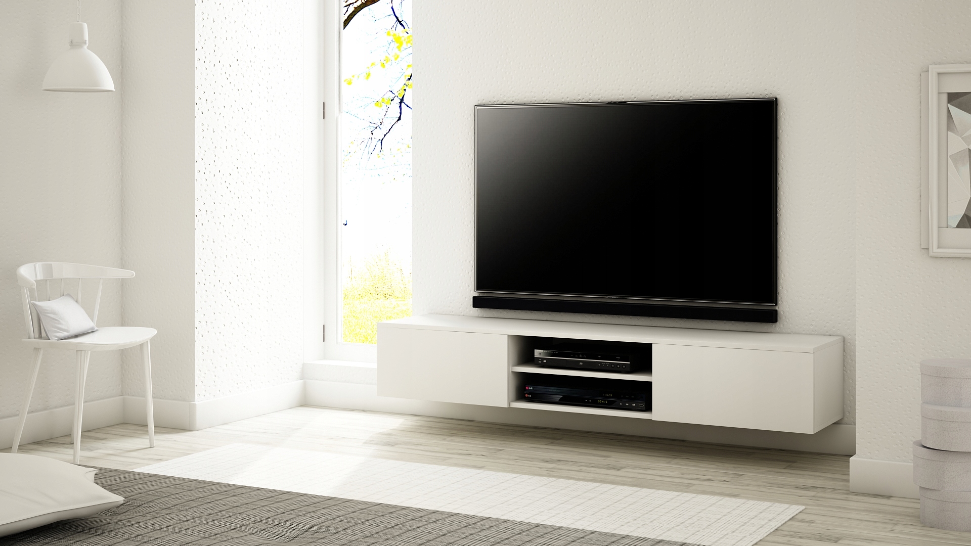 WISZĄCA SZAFKA RTV 180 MAT, RÓŻNE KOLORY! HIT!! Montaż meble do samodzielnego montażu