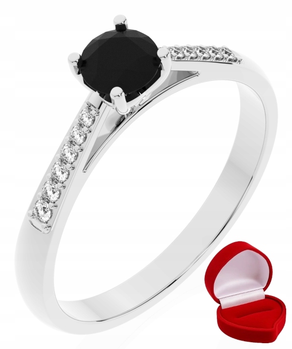 Zlatý Prstýnek 585 14k Brylant Č. 0,30 ct Bílé Zlato R28