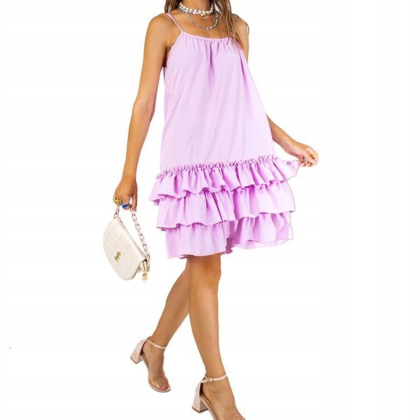 

AD02 Purple Damska Sukienka Mini Uniwersalny