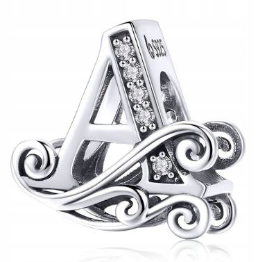 Charms Literka A Zawieszka Litera A srebro 925