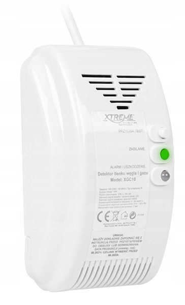 Detektor snímača plynu a oxidu uhoľnatého 230 V