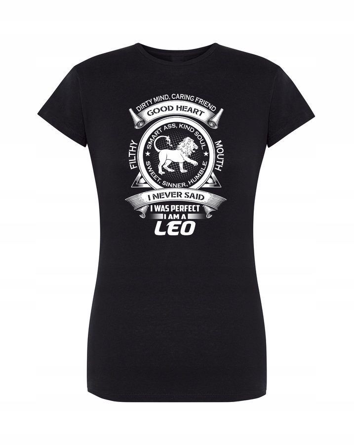 

T-shirt damski czarny Znak Zodiaku - Leo 2XL