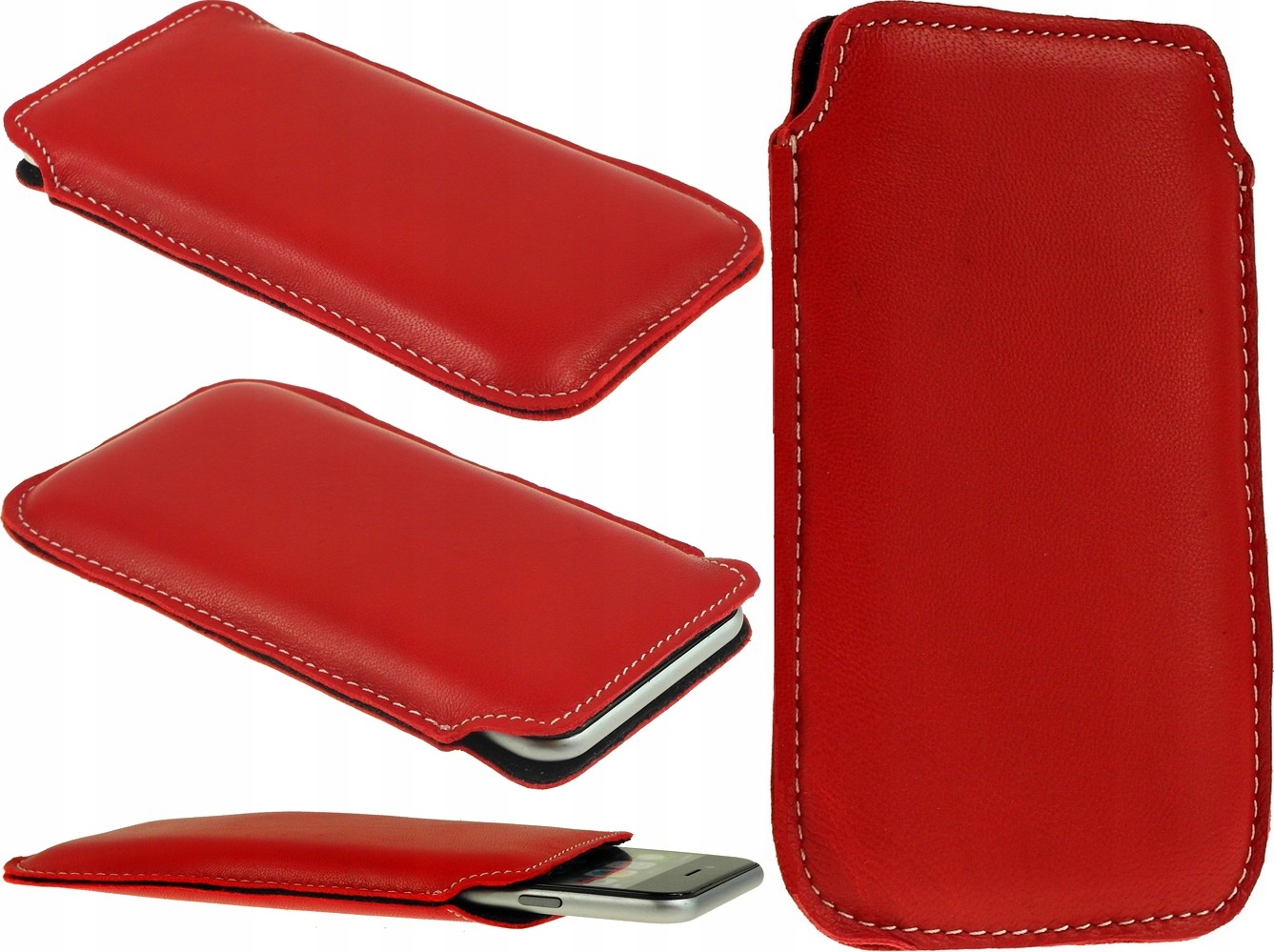 

Etui 100% Skóra Jagnięca Red Do Iphone 7 Plus