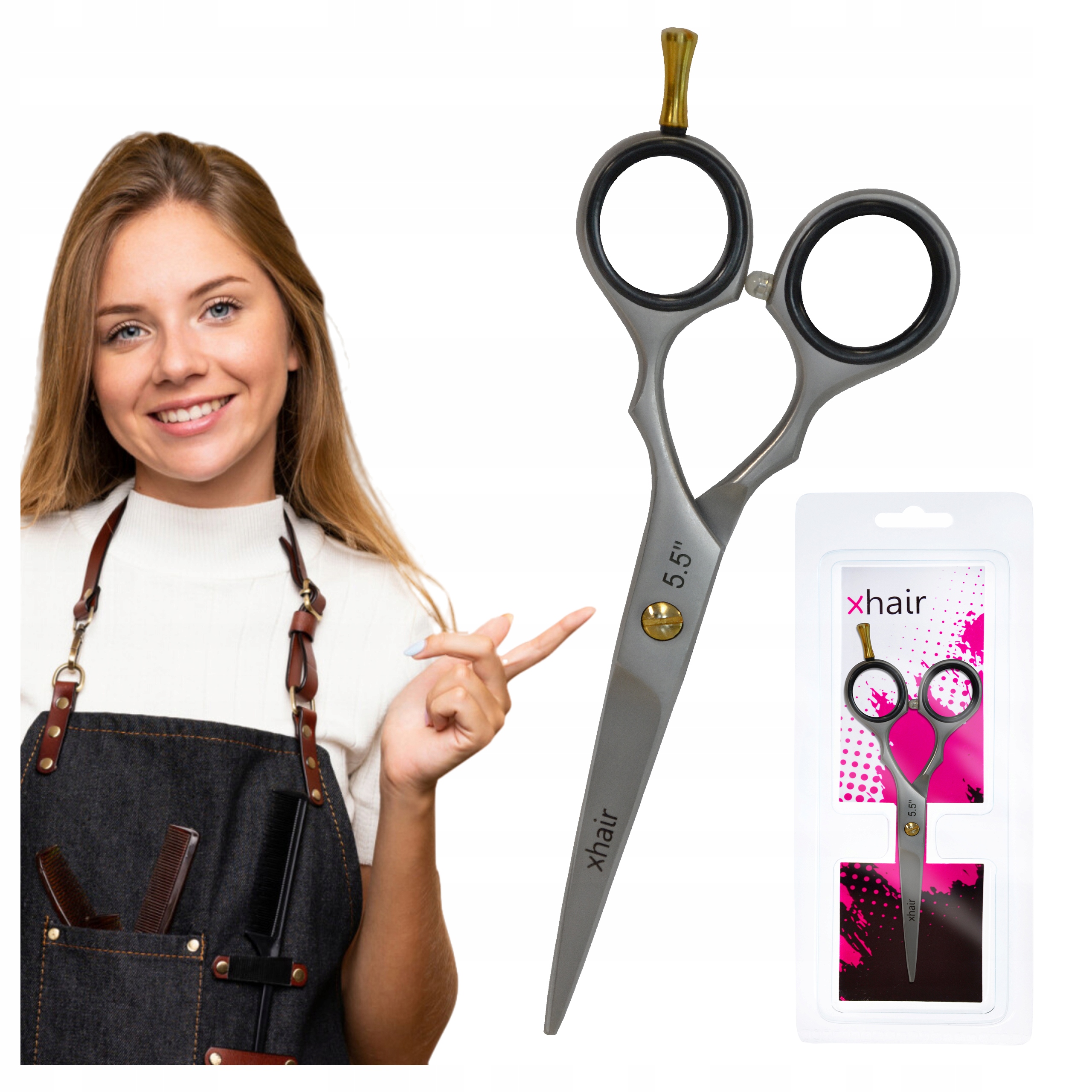 Kadeřnické nůžky na stříhání vlasů a konců ofiny Profesionální