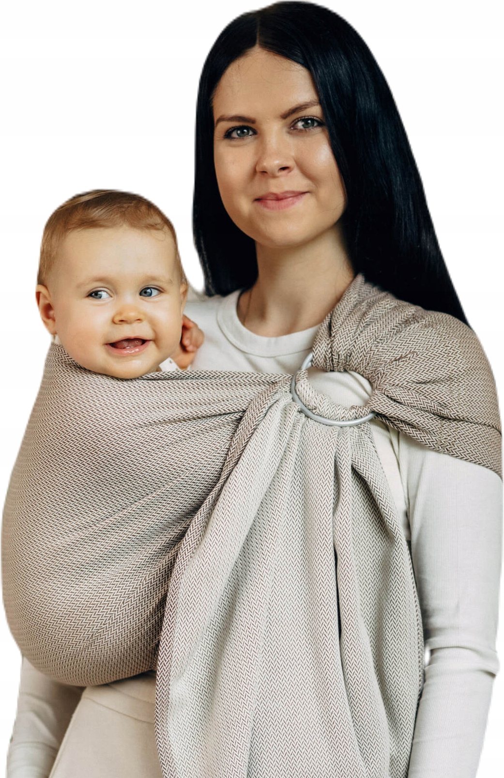 Chusta kółkowa LennyLamb - Mała Jodełka Almond