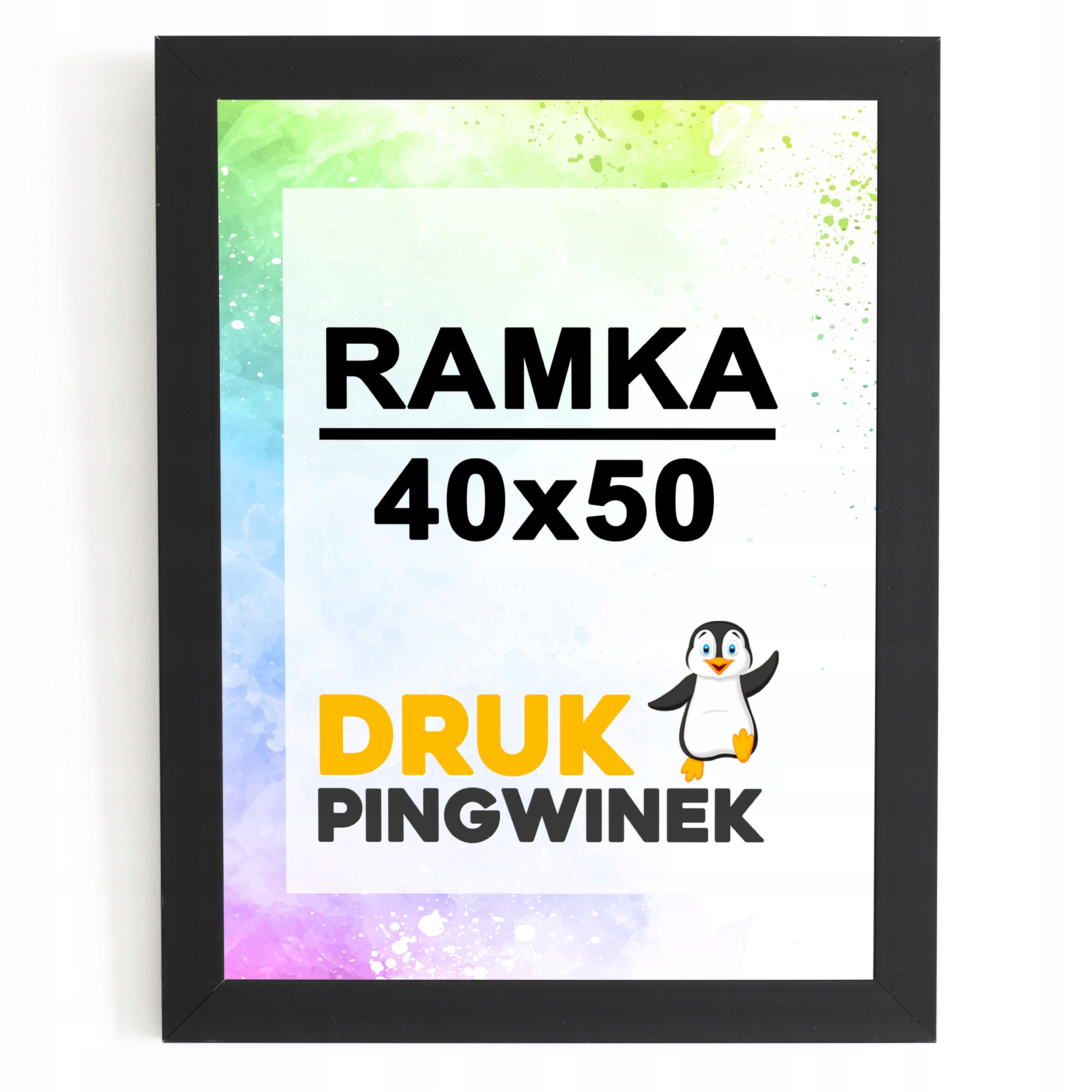 

Ramka Rama drewniana Mdf Czarna 40x50 50X40 Plexi