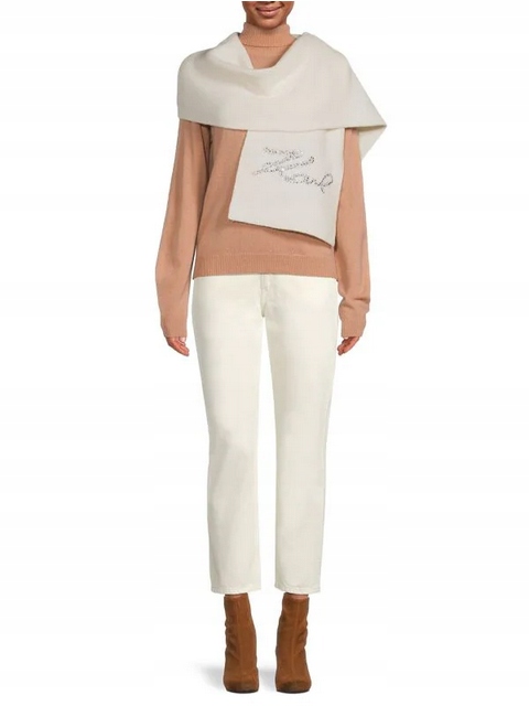 Karl Lagerfeld dámská šála Logo Graphic Scarf mléčná