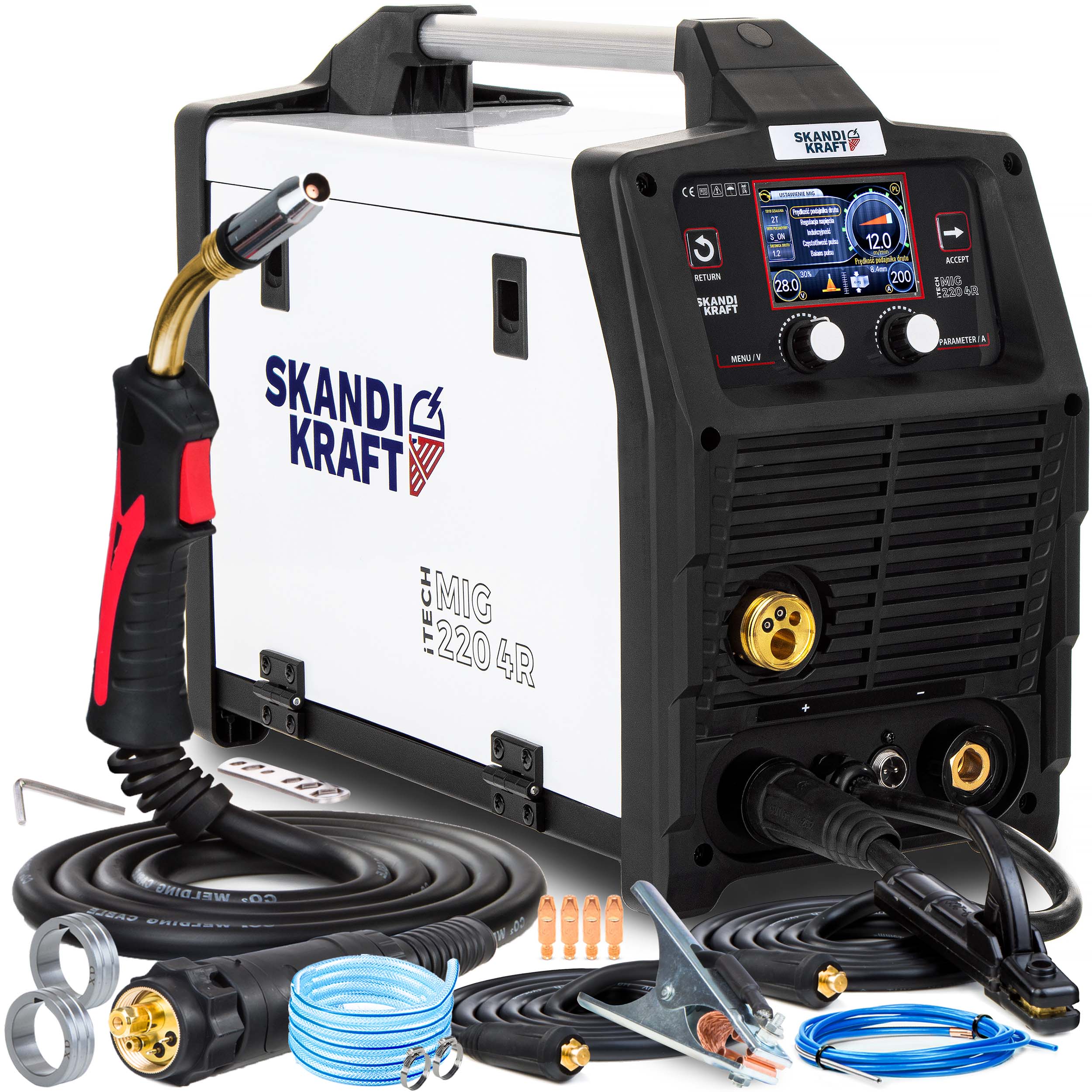 Spawarka Migomat Skandi Kraft iTECH Mig 220 4R Dual Puls Synergia 230V 200A
