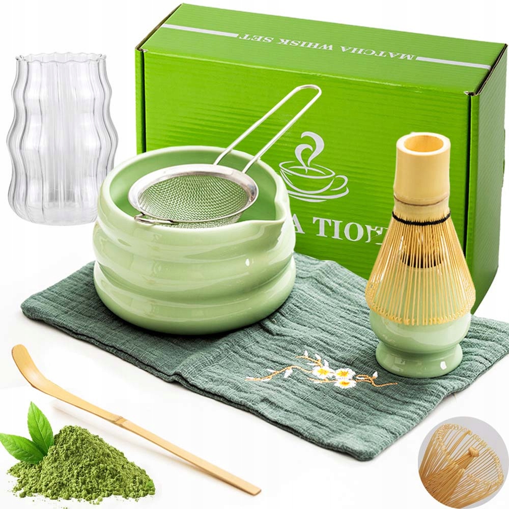 Zestaw Do Herbaty Matcha,zestaw Miotełka 7EL Z Trzepaczką Do Matchy 7W1