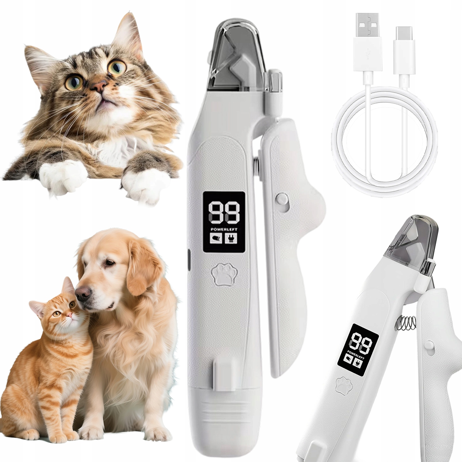 Levně Kleštičky Na Drápky 2 V 1 S Ledem, Dobrá Viditelnost Pro Psa, Kočku