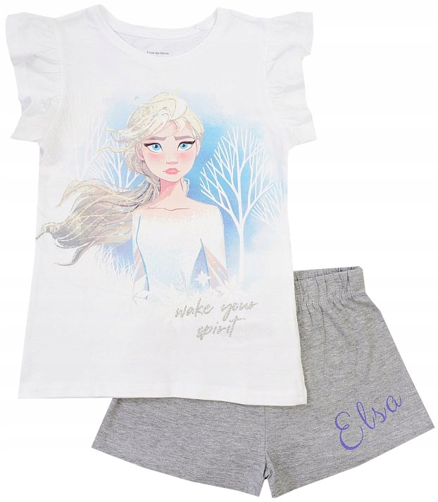 

Frozen Elsa Piżama Krótki Rękaw biała 104 R037B