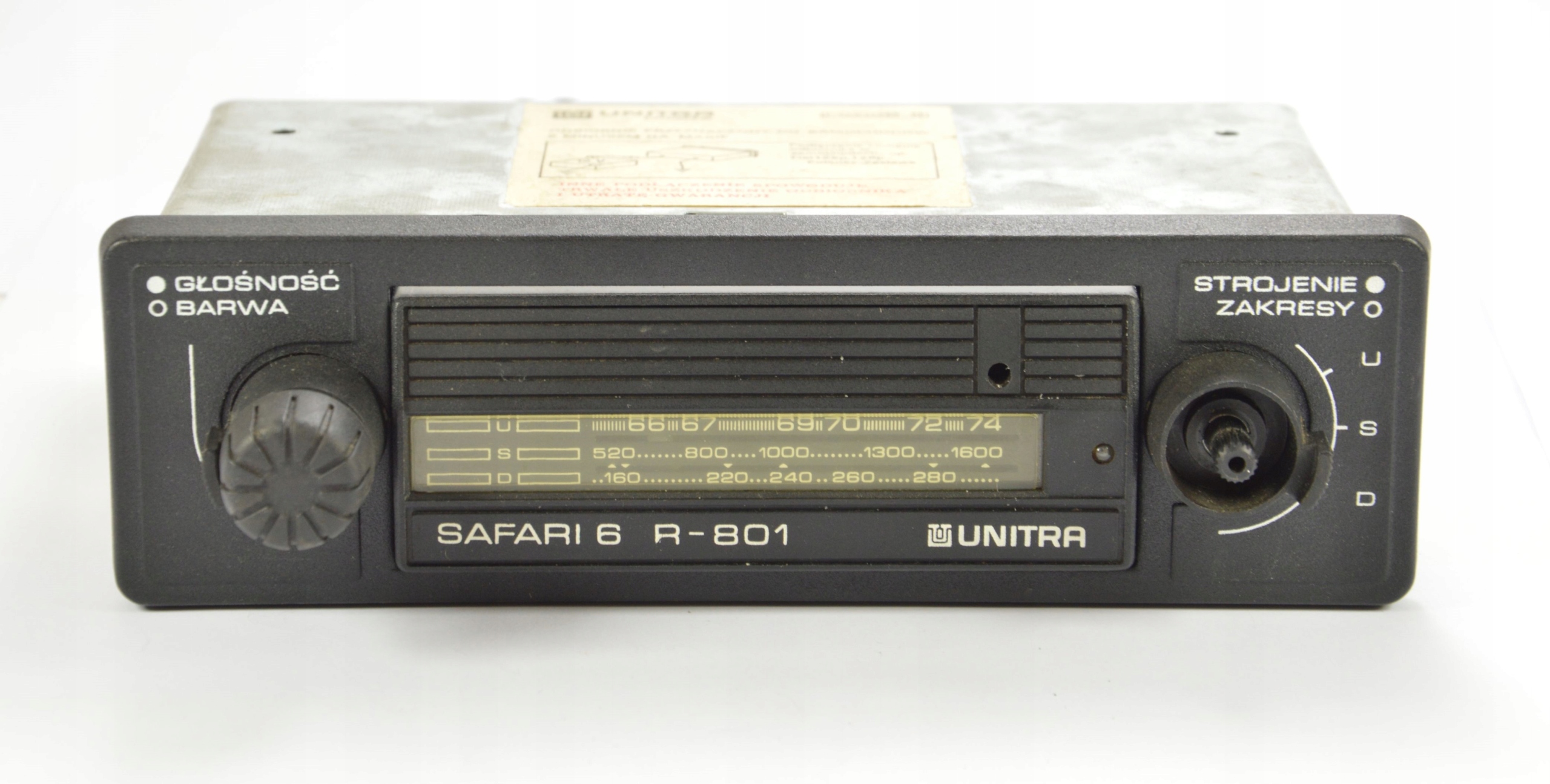 PRL RADIO SAMOCHODOWE UNITRA SAFARI 6 R-801 STAN
