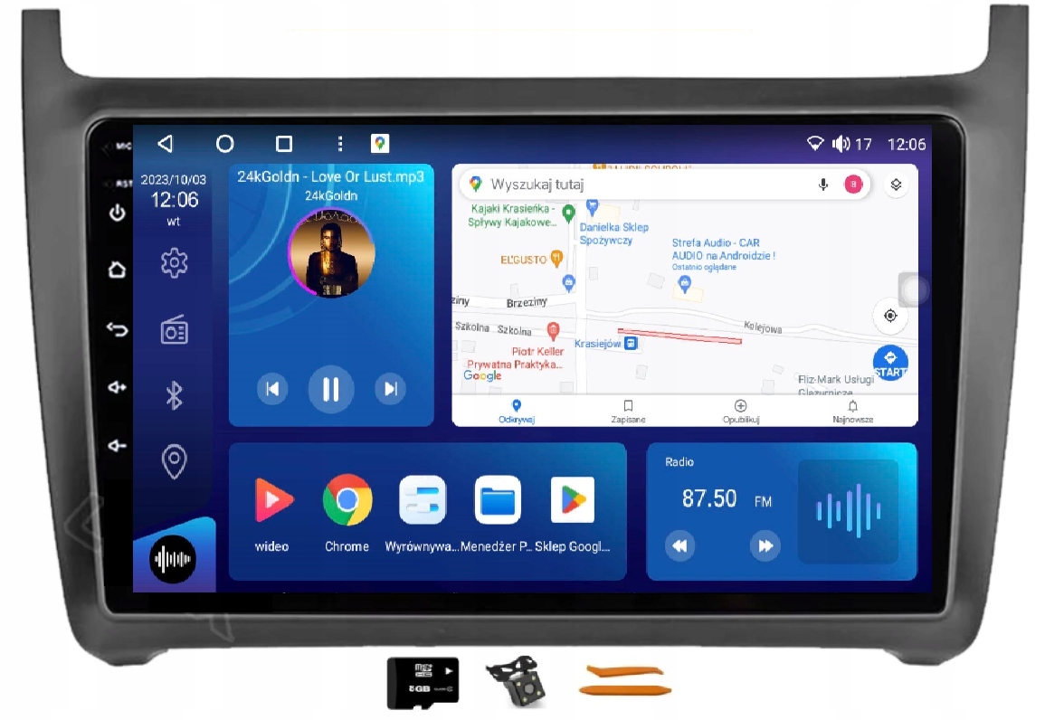 Rádio Android Navigácia Qled Carplay Gps Vw Polo 5 09-17