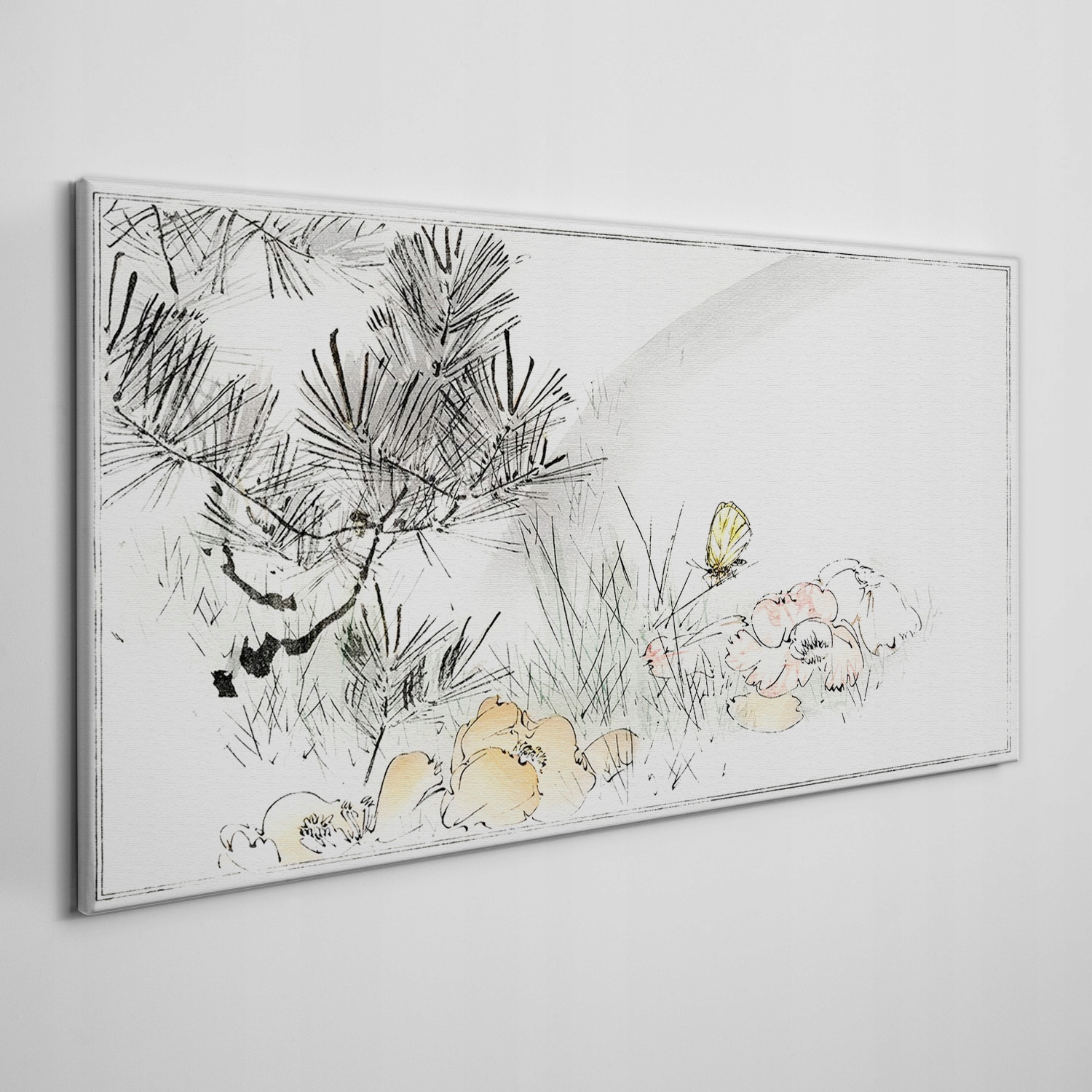 

Ścienny fotoobraz na płótnie Kwiaty motyl 120x60