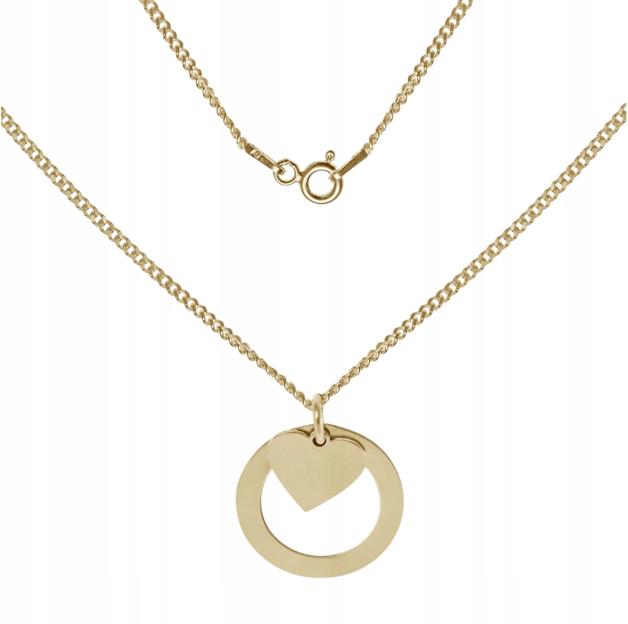 Pozlacený náhrdelník srdce ring kruh stříbro ryzost 925 Gravírování