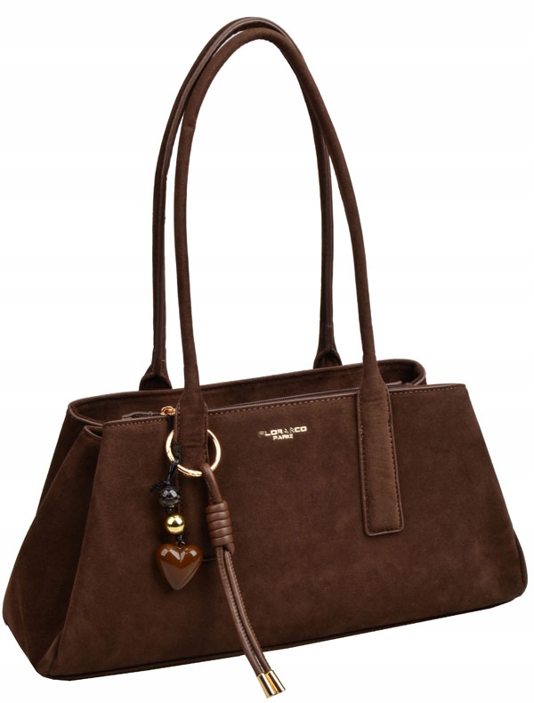 Flora&Co torebka skóra ekologiczna zamszowa brązowy