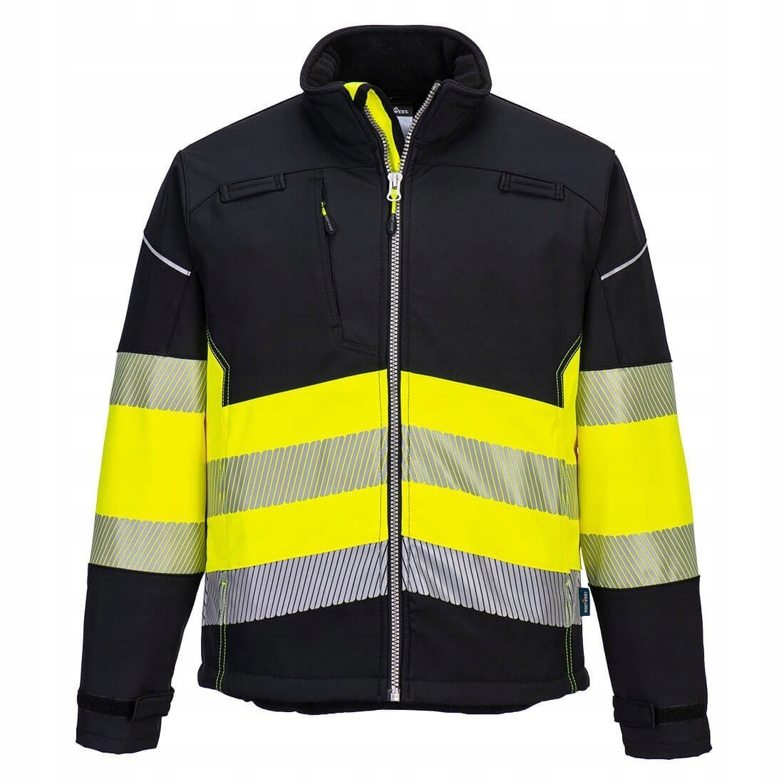 Výstražná softshellová bunda PW3 třída 1 (3L) černá/žlutá vel. 4XL