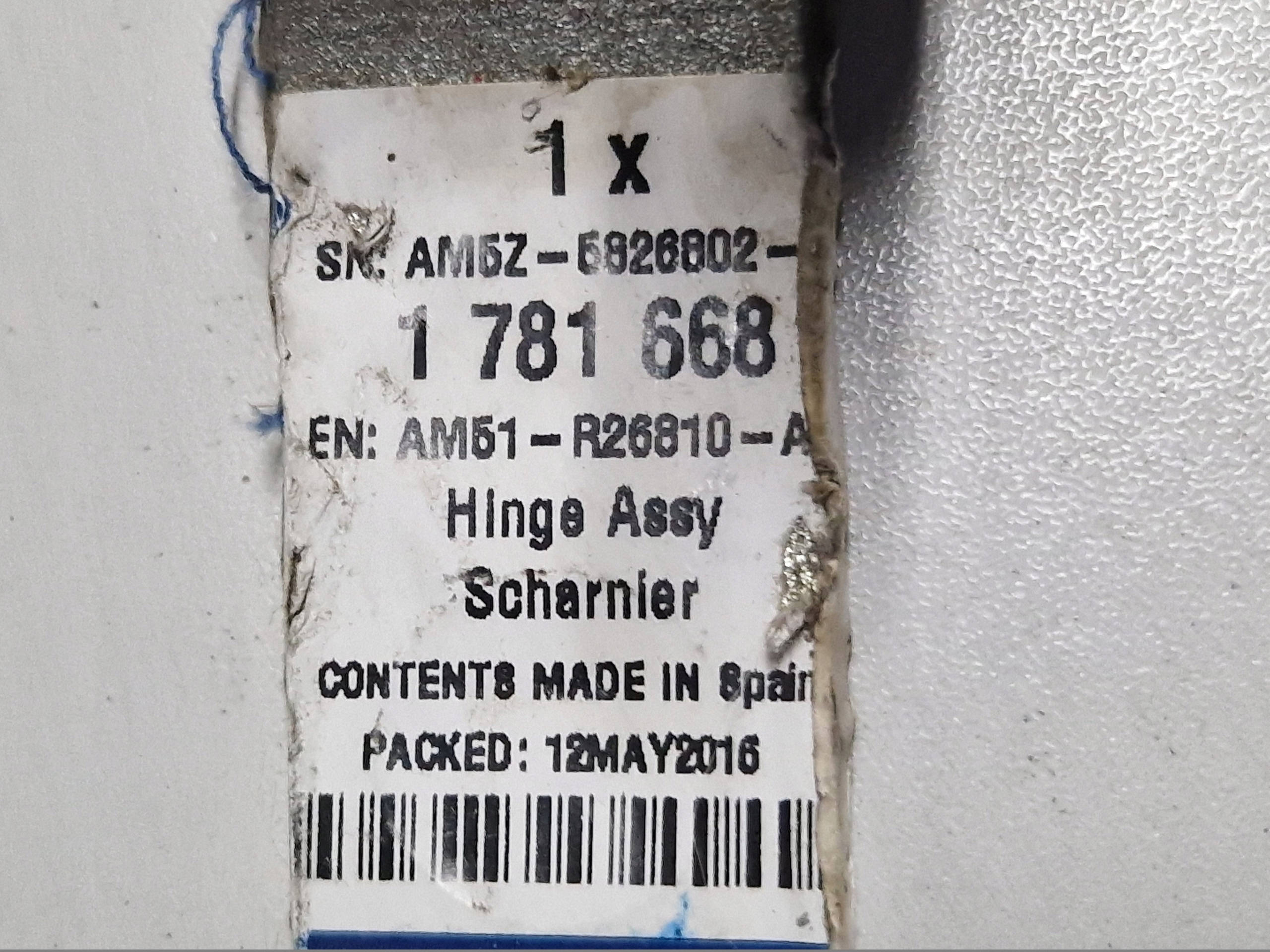 FORD C-MAX MK2 hinge door right rear part lower AM51-R26810-A