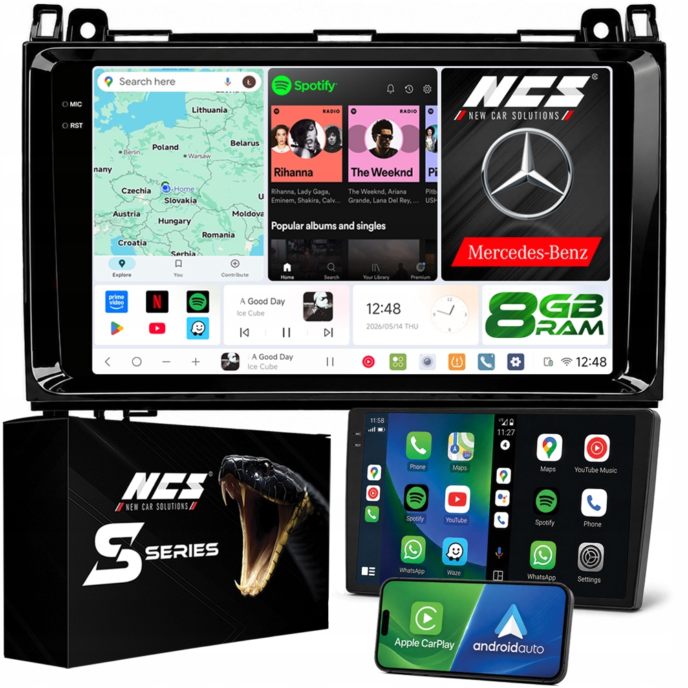 Rádio Navigace Ncs DS9 Mercedes Sprinter W906 2006-2019 Android 8GB Lte 9″
