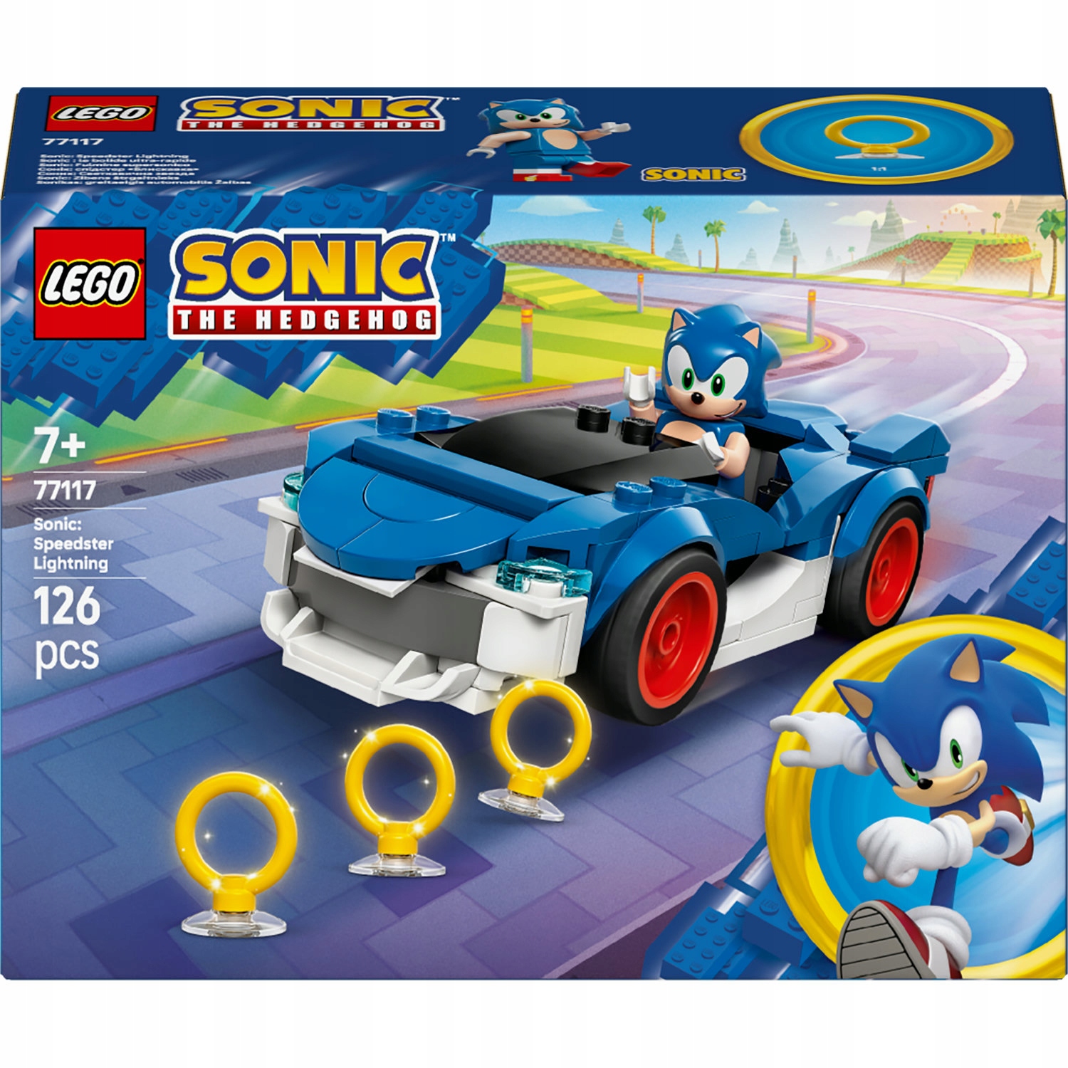 LEGO 77117 Sonic the Hedgehog Samochód Speedster Lightning auto Klocki