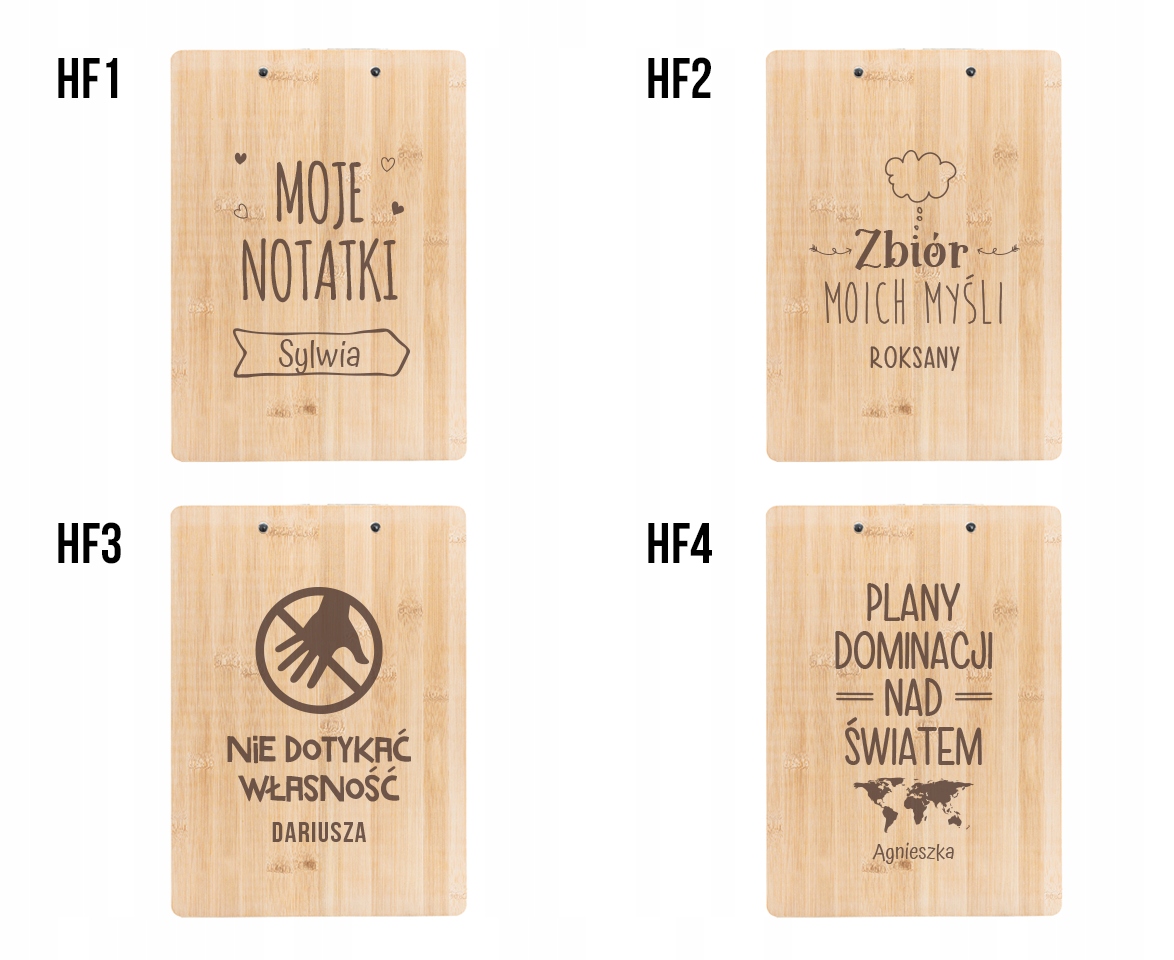 

Clipboard drewniany A4 Logo firmy lub grawer