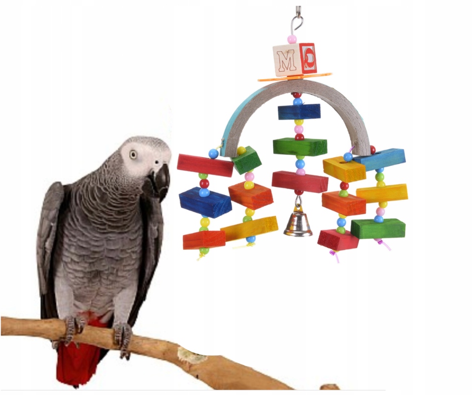 Na okraji duhy – hračka pro střední a větší papoušky