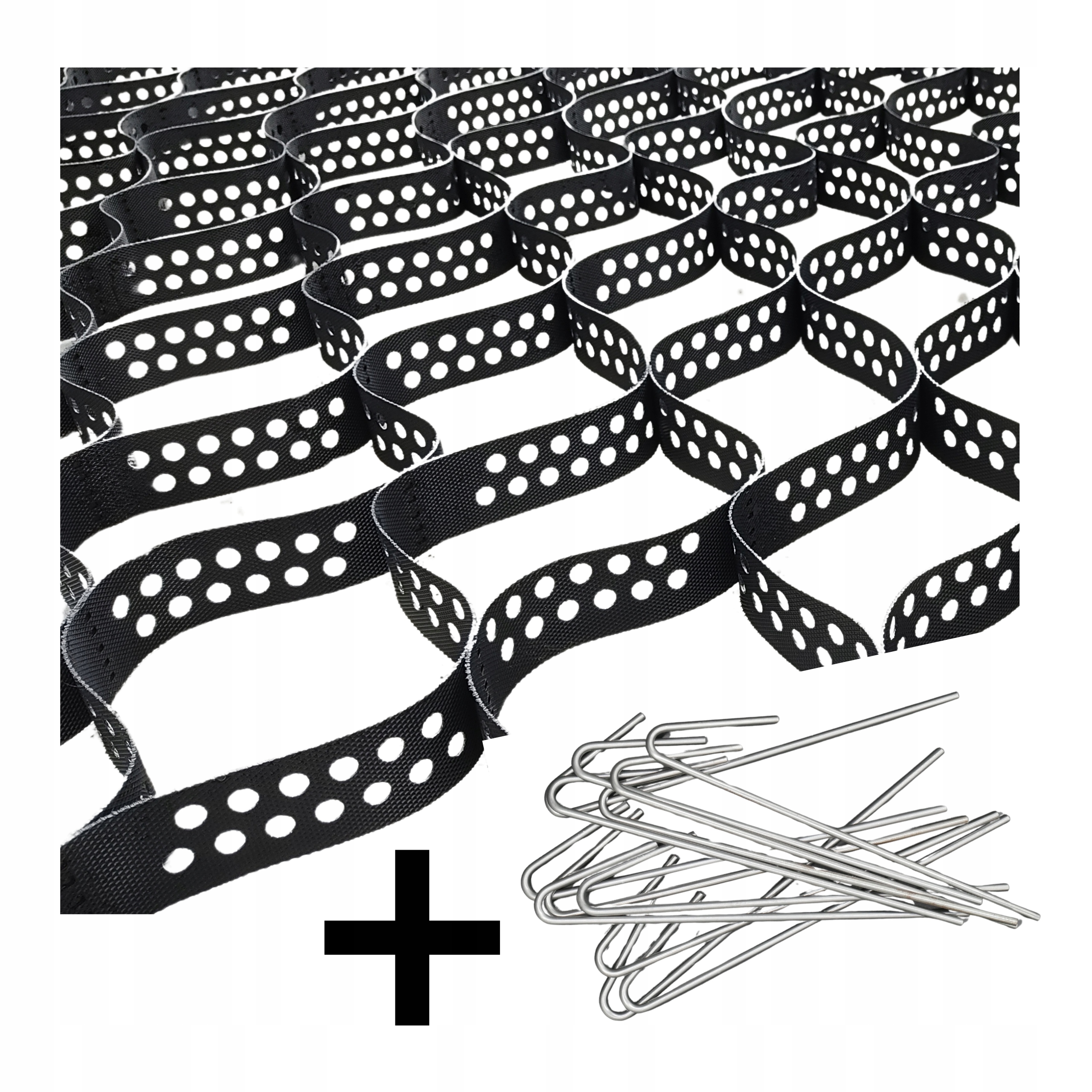 Geokrata Geosiatka skarpa droga brzeg oczko parking 5cm +szpilki x 100 szt.