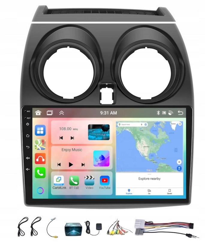 Autorádio Gps Android Nissan Qashqai J10 2006-2013 Carplay Wifi Usb 4GB 64GB