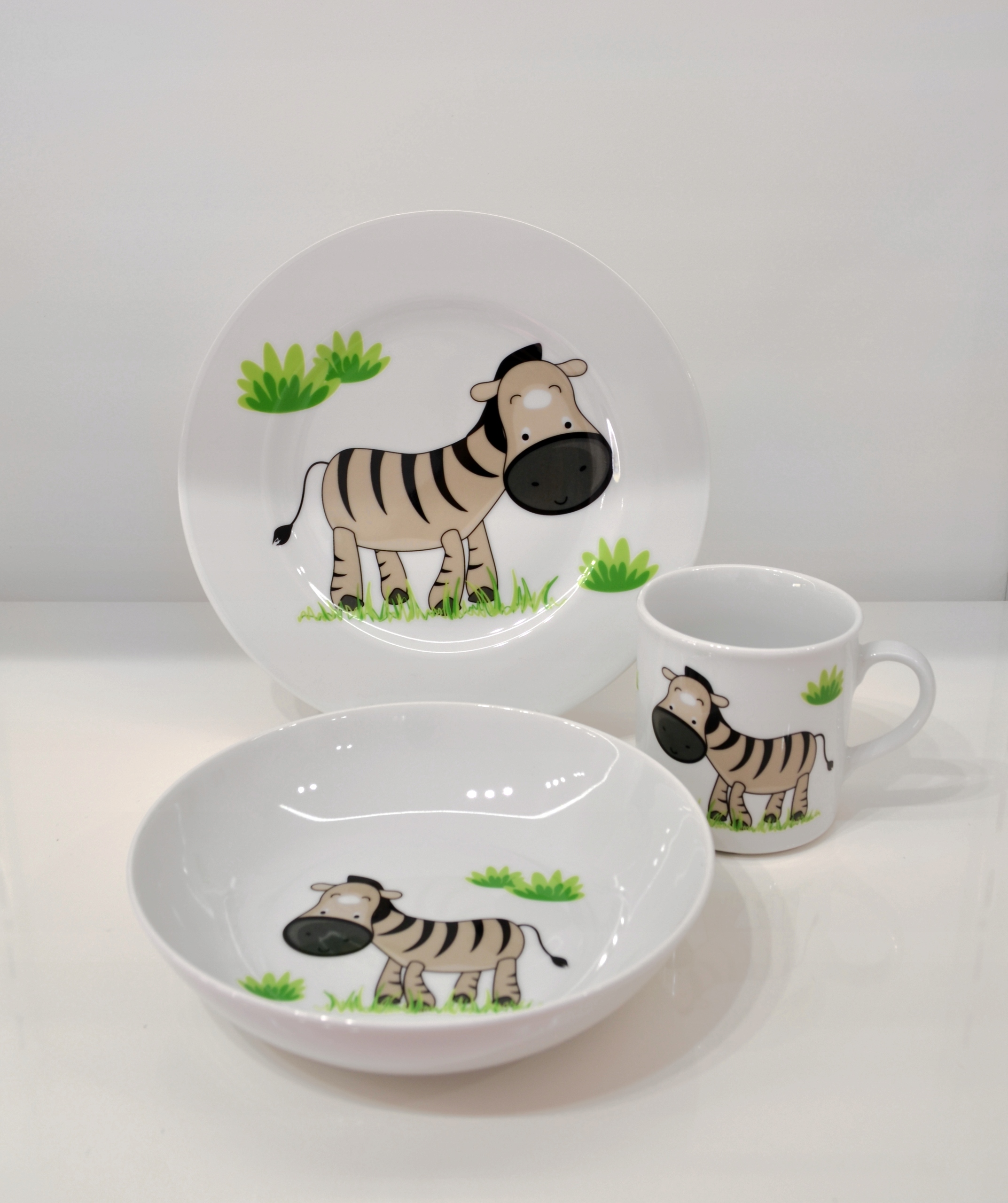 Zestaw naczyń dla dzieci LUBIANA Zebra 3 elementy