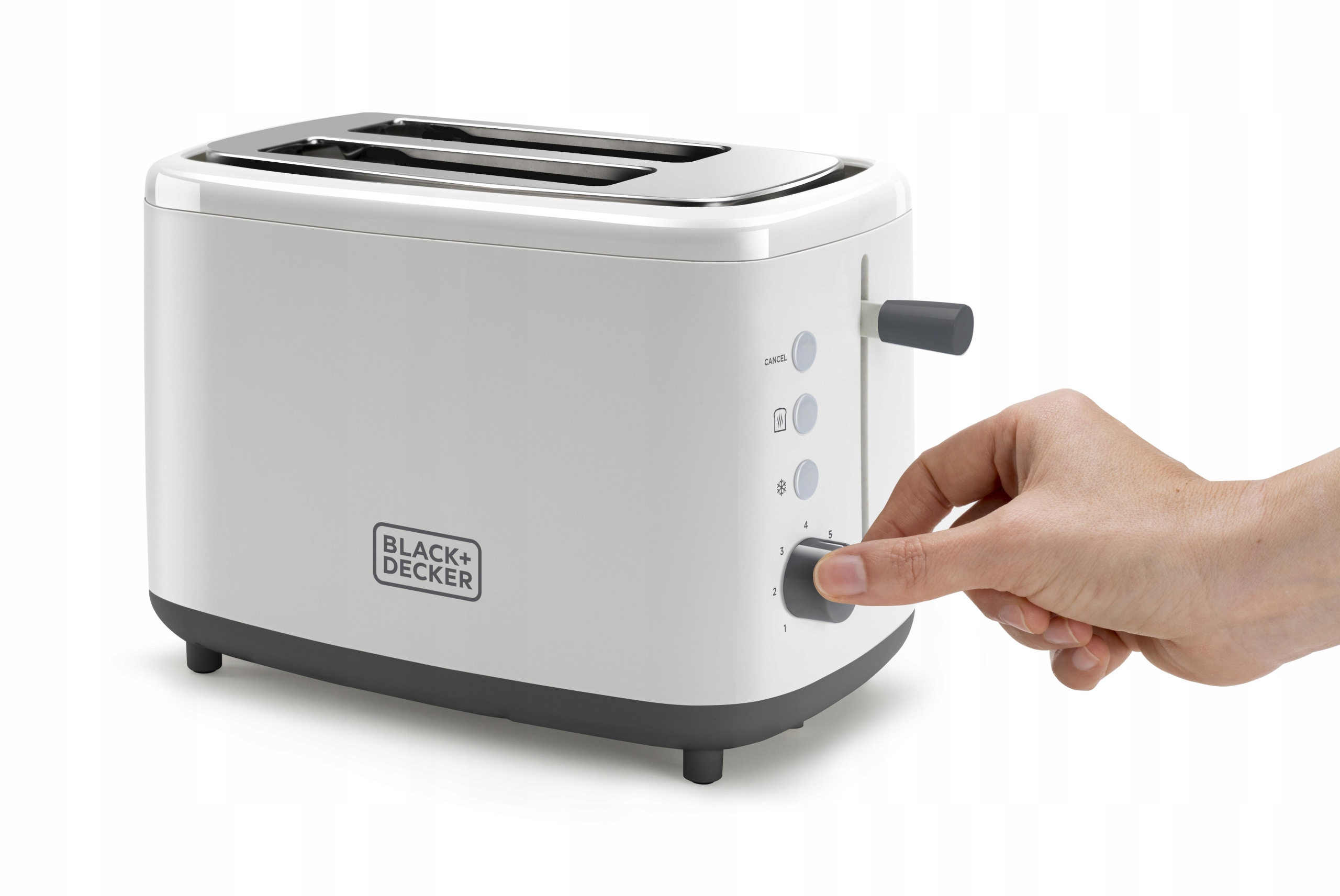 BLACK+DECKER Toster 820W, 2 Komory, 7 Stopni, Automatyczne Centrowanie — miniatura 8